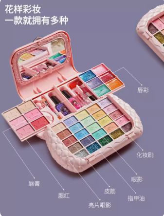  儿童化妆品套装无毒女孩玩具女童生日礼物小公主彩妆盒画化妆专